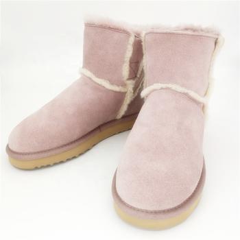 HQB-WS009latest custom snow boots premium qualitythermal winter boots fashion style genuine sheepskin boots for girls