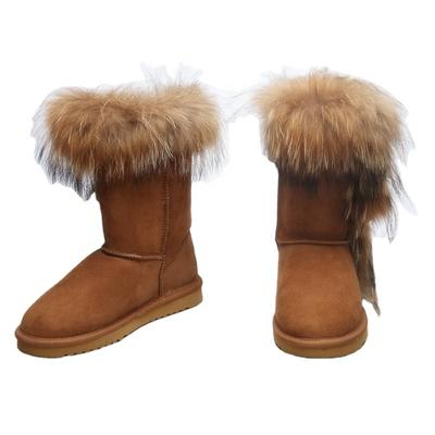 HQB-WS139 OEM customized premium quality winter thermal classic style genuine sheepskin boots for women