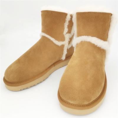 HQB-WS011 latest custom snow boots premium quality thermal winter boots fashion style genuine sheepskin boots for lady