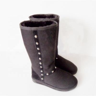 HQB-WS173 OEM/ODM customized premium quality winter thermal fashion style genuine sheepskin boots for women