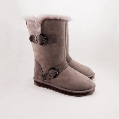 HQB-WS190 OEM/ODM customized high quality winter thermal fashion style genuine sheepskin snow boots for women