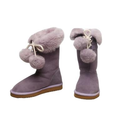 HQB-WS162 OEM customized premium quality winter thermal classic style genuine sheepskin snow boots for women