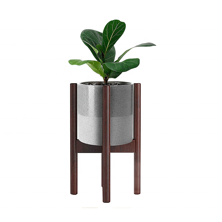 Plant Stand for IndoorAdjustable Width 8" to 12" Dark Bamboo Pot Stand