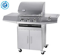CE Approval low moq garden barbecue stainless steel 3 burners gas bbq grills