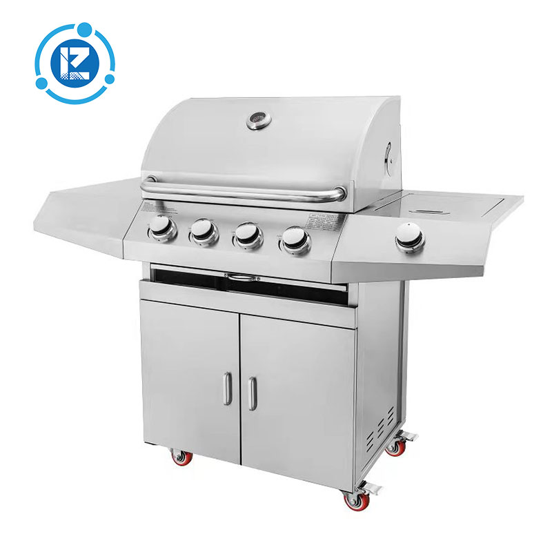 2021 New Design 4 Burners Barbecue Stainless Steel Kitchen Gas BBQ Grill