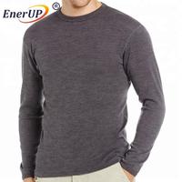 100% Merino Wool Mens Long Sleeve Undershirt for Winter