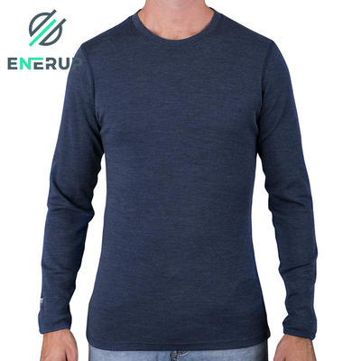 Enerup custom breathable winter wear warm two piece 100% merino wool yarn fabric thermal long underwear underwear set for mens