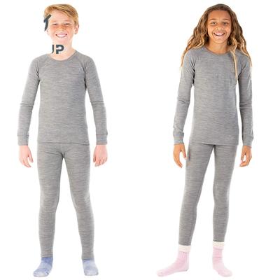 Enerup Kids Clothes Wear Merino Wool Base Layer Thermal Underwear Long Johns Set For Winter