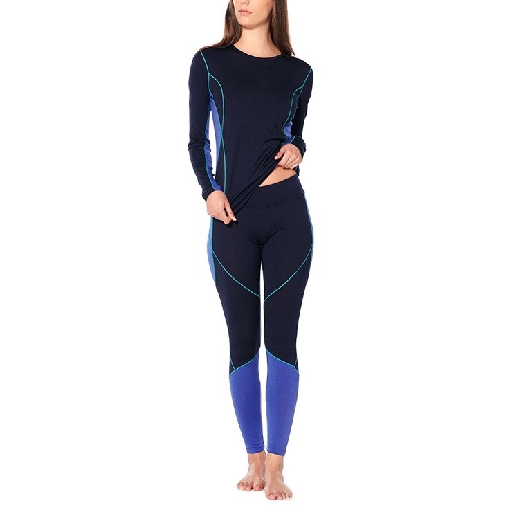 Enerup Supplier Seamless Compression Womens Sports Heated 100% Merino Wool Fabric Long Sleeve Thermal Base Layer Suit Underwear