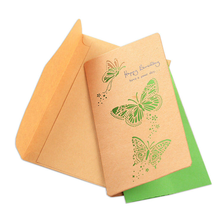 Small Thank You Card Wallet Insert Rose Gold Full Color Printing Printed Personalized Thank You Shopping Card with Butterflies