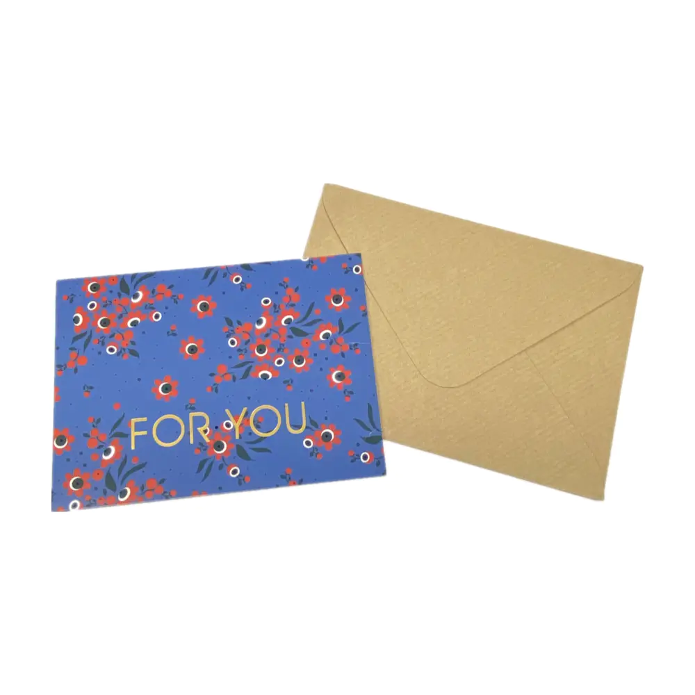 Special Foil Kraft Paper Packaging Envelopes Thank You Note Card