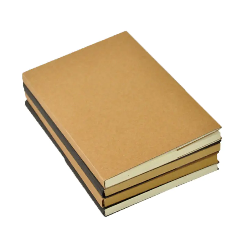Simple Design Kraft Paper Blank Notebook Oem Wholesale Blank Sketchbook Custom Kraft Paper Notebook