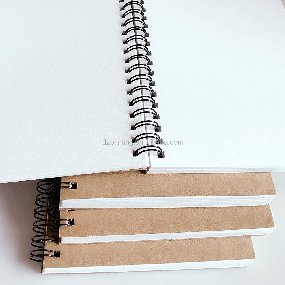 product-Wholesale Custom Print Brown Kraft Paper Sketch Book Sprial Notebook Notepad Exercise Book-D-1