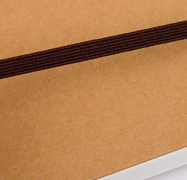 product-Dezheng-Durable Stitching Lay Flat A5 Black Card Kraft Paper Notebook With Elastic Band-img-1