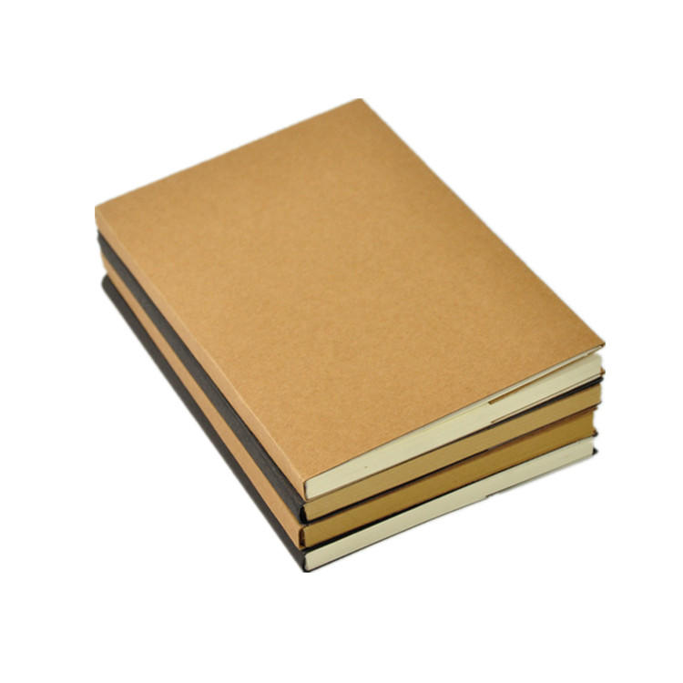 product-Wholesale A5 Journal Custom Plain Kraft Paper Blank Cover Sketch Notebook With Nude Spine Ex-1