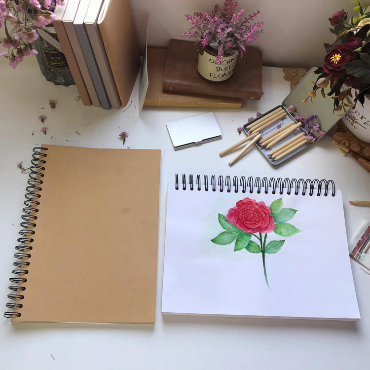 a5 / a4/ eco-friendly notebook Colouring / Coloring Book / sketch book Printing customized Spiral Sketchbookwith costom logo