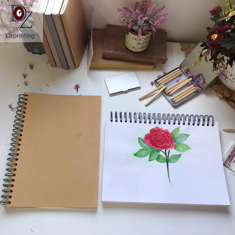 product-US Amazon Best Watercolor Notebook Spiral Ink Drawing Custom Printed Sketchbook-Dezheng-img-1
