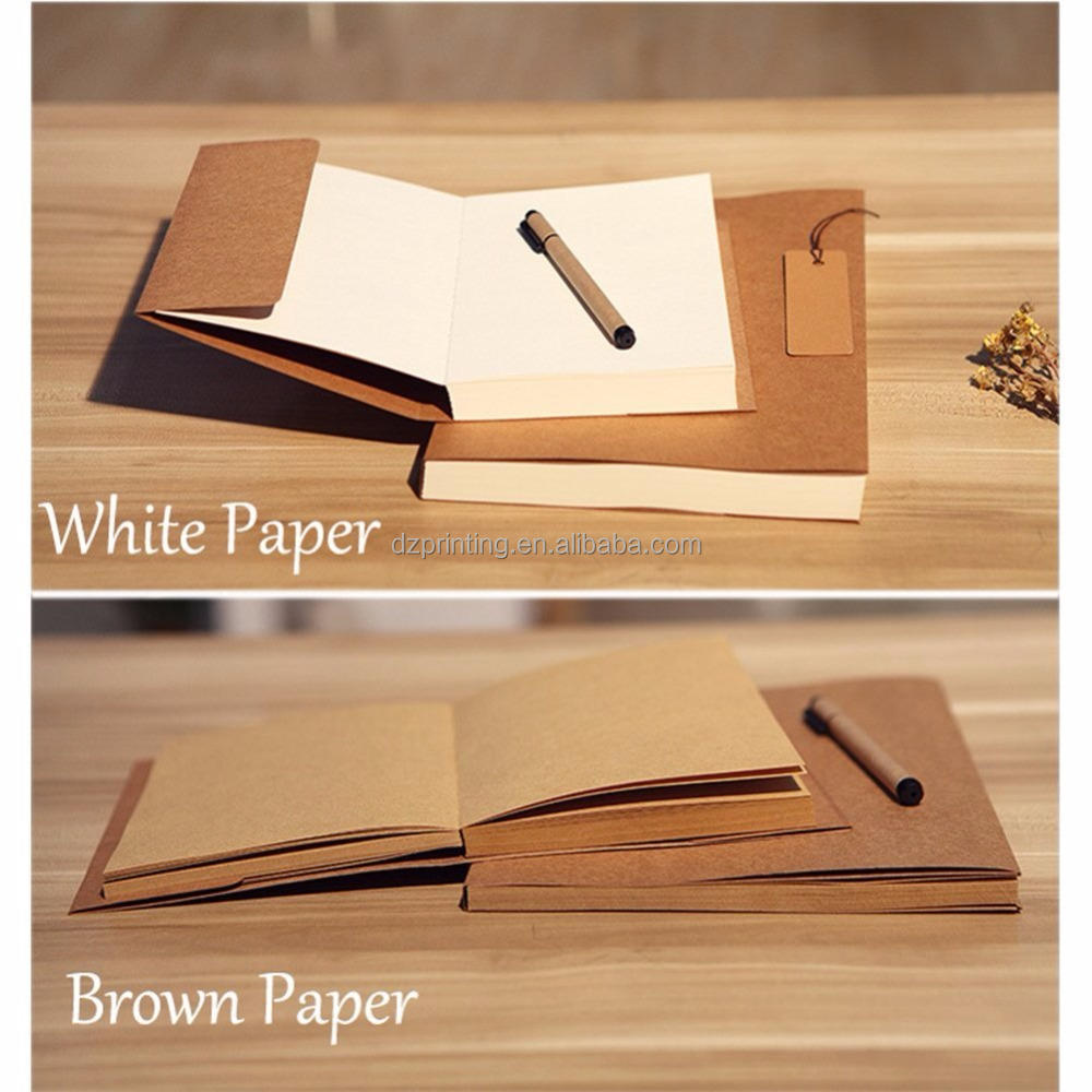 product-Dezheng-Wholesale A5 Journal Custom Plain Kraft Paper Blank Cover Sketch Notebook With Nude -1