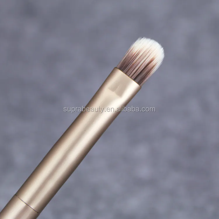 High quality synthetic hair double head makeup double sided aluminum handle cosmetic eye shadow mixing brush