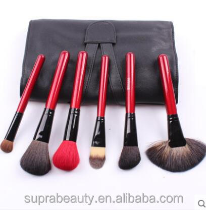 25pcs pinceau de maquillage manche en bois rouge rose avec sac pinceau cosmétique