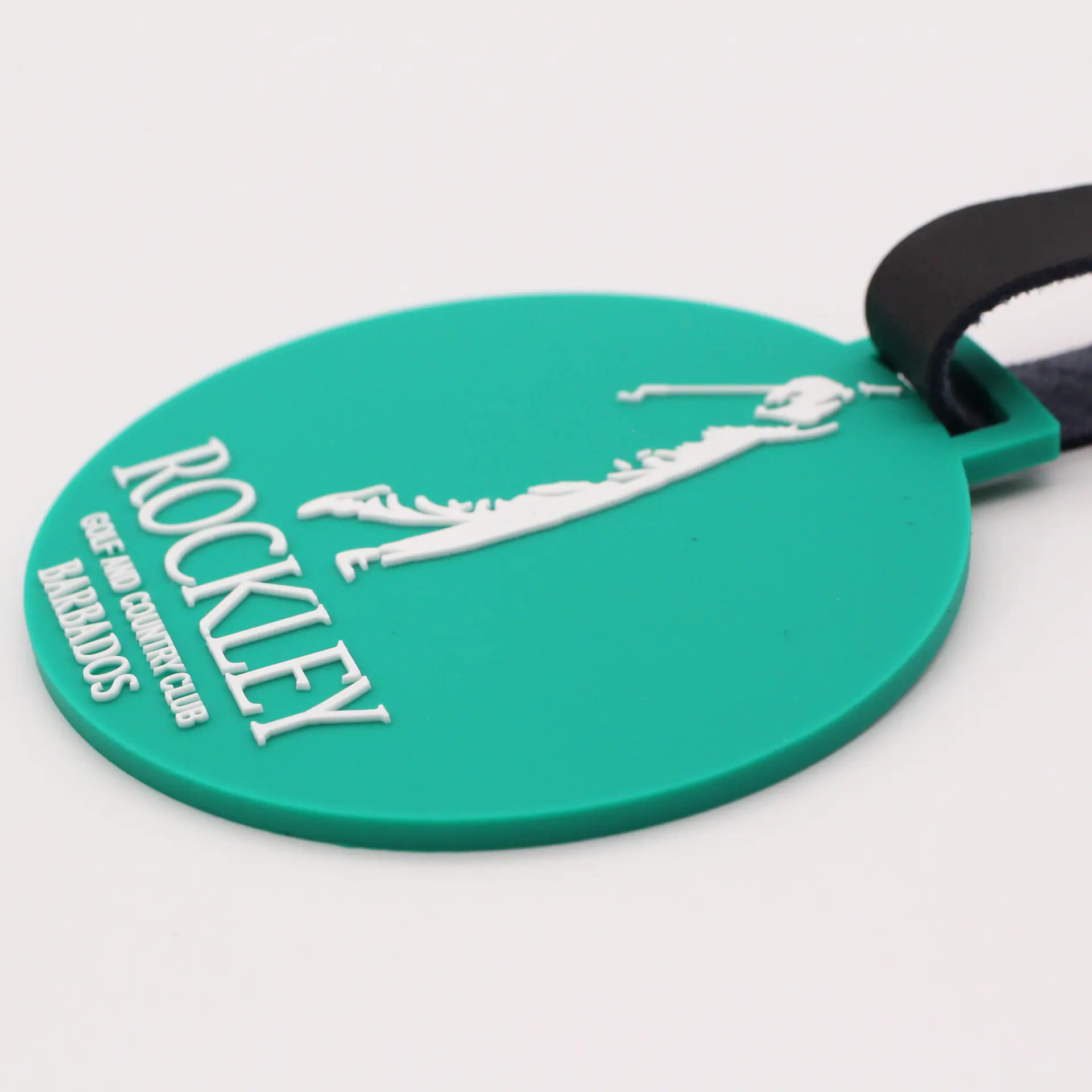 Cheap promotional custom round pvc golf bag tag