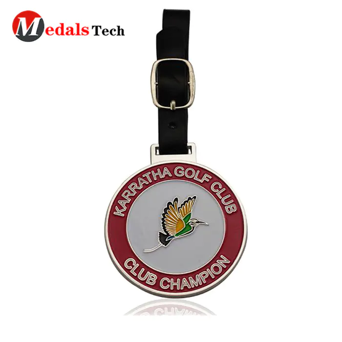 2019 CustomBlank Metal ClubGolf Bag Tag With Leather Belt