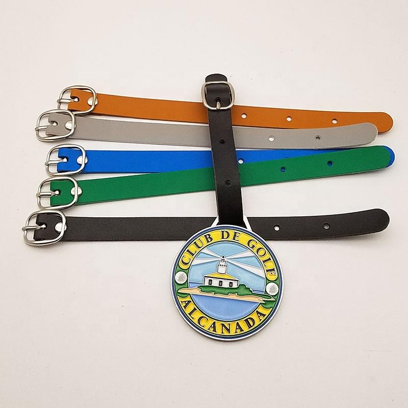 Wholesale 85cm sizemulticolor choice handle golf tag luggage PU leather straps
