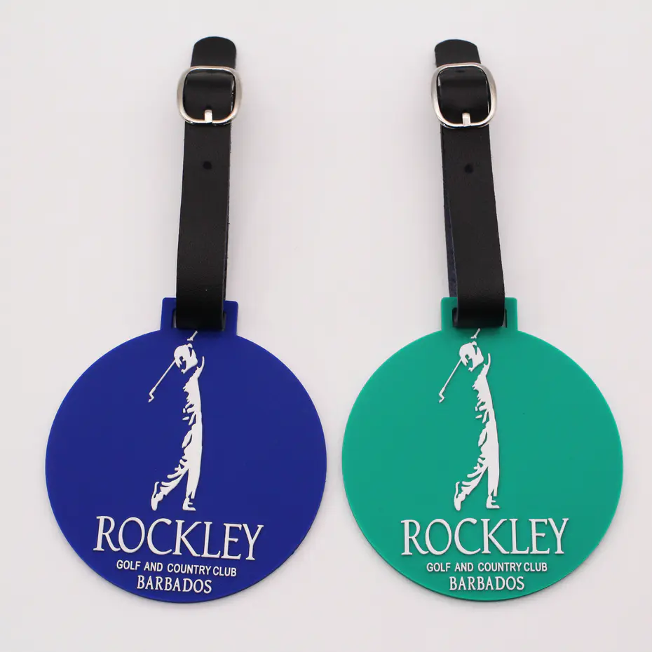 Customized shape pvc and plastic cheap golf bag name tags