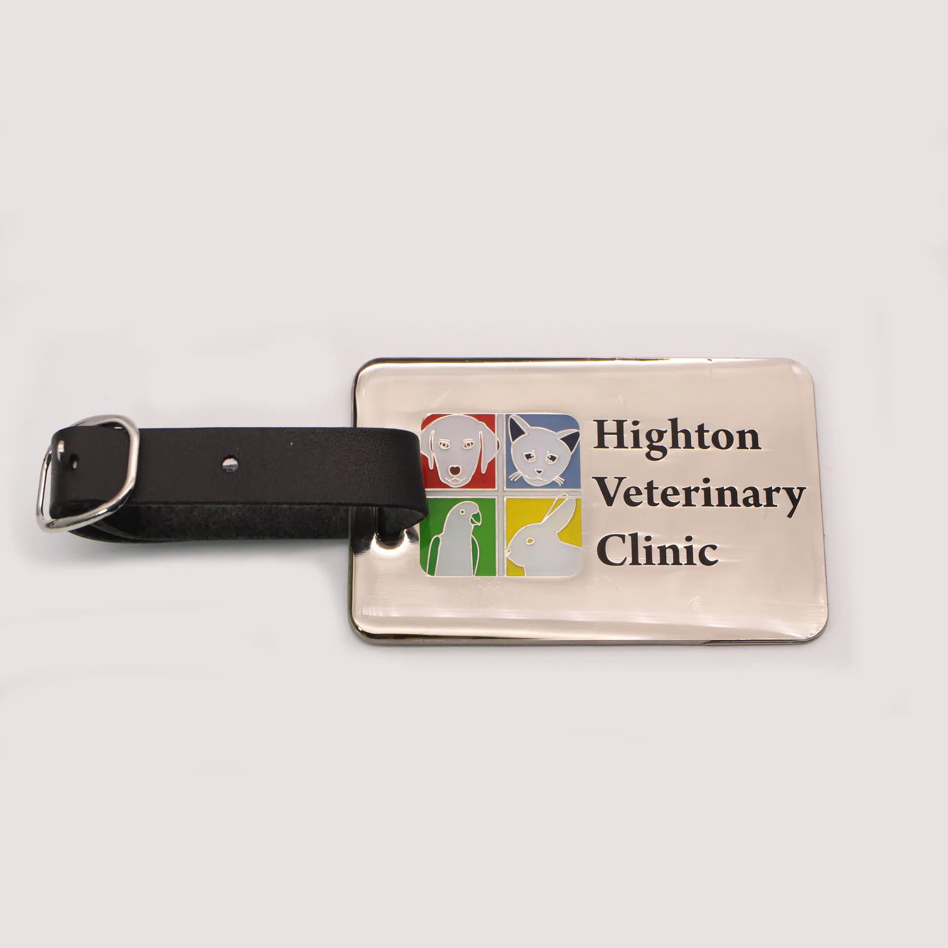 Hot sale customized golf club metal id tags with leather strap