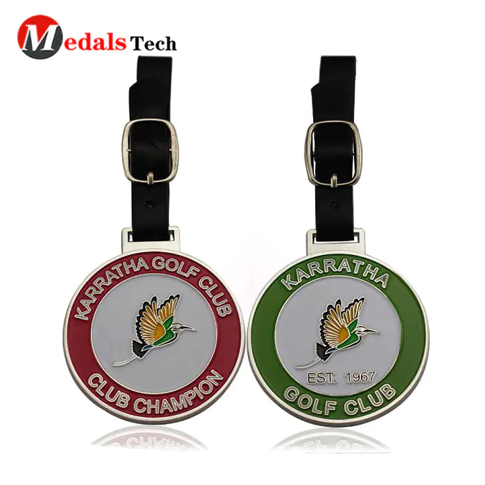 2019 CustomBlank Metal ClubGolf Bag Tag With Leather Belt