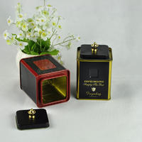 Square Elegant tea tin box packing