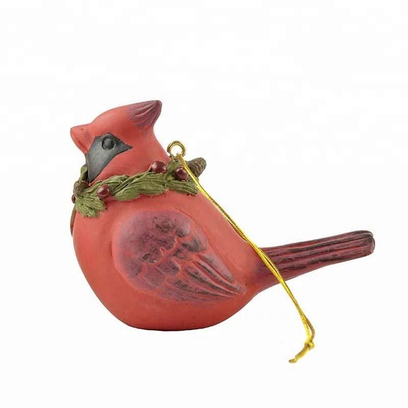 Resin cardinal bird christmas ornaments home decoration