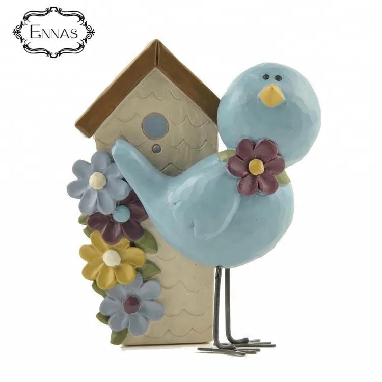 Resin souvenir fashion 3d bird and words figurines for friends