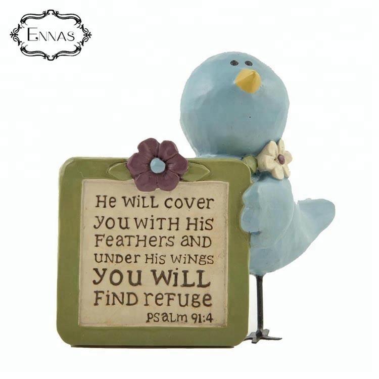 Resin souvenir fashion 3d bird and words figurines for friends