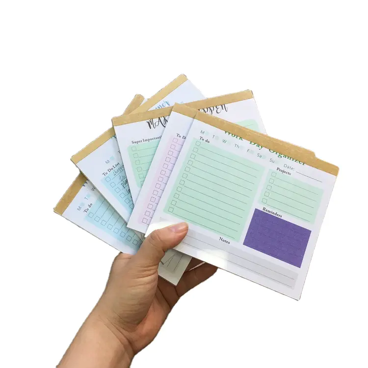 New Custom Printed Sticky Notepad 50 Sheets To Do List Notepad With Clear PVC Cover