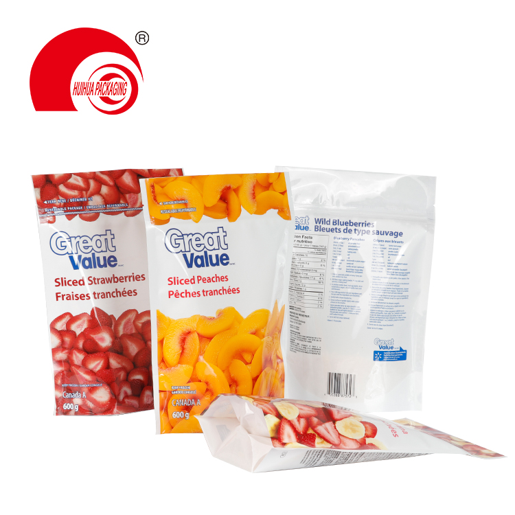 Sliced Strawberries banana Peaches Wild Blueberries Packaging Pouch Fruit Packaging Plastic Bag