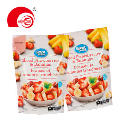 Mix Fruits Sliced Strawberries Bananas Packaging Bag Resealable Fruit Packing Pouch