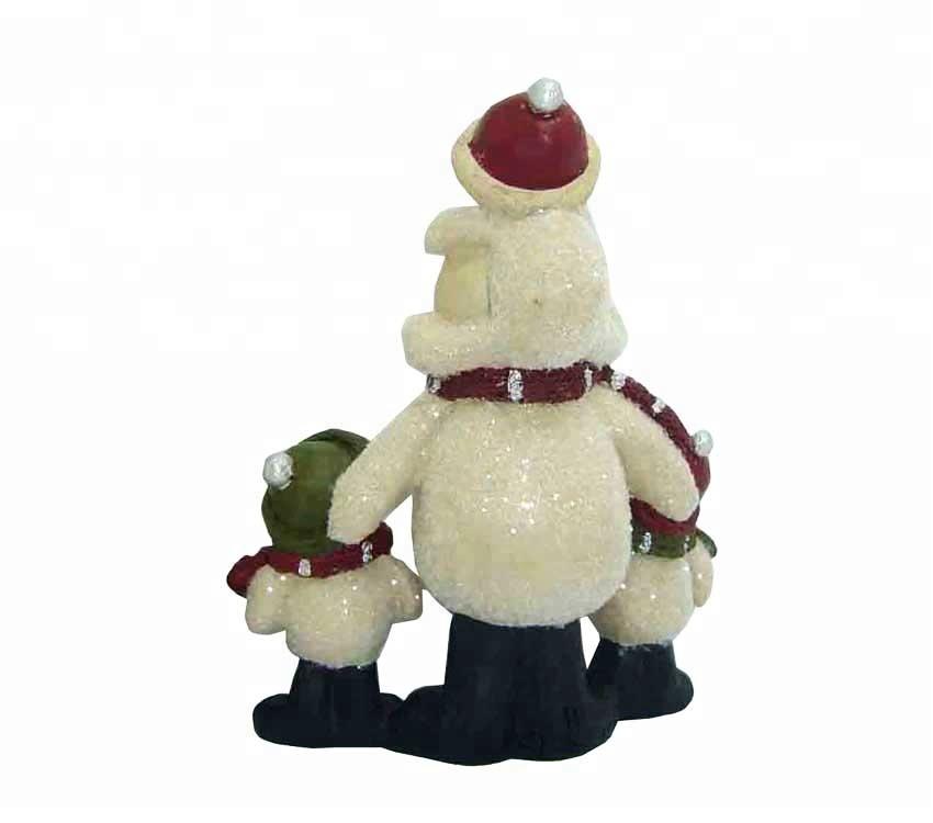 Happy and happy grandfather and three kids Christmas resin statue