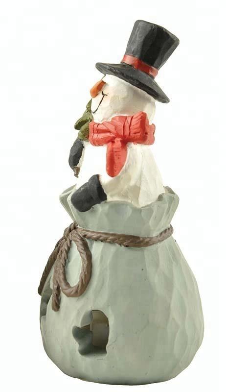 Factory Resin Snowman Figurines with Led Light for Christmas Decoration