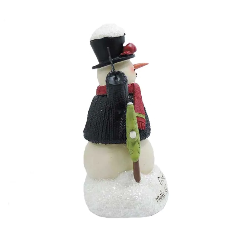 Top selling Life snow wonderful' snowman on baseresin figuresnowmen Christmas decoration supplies