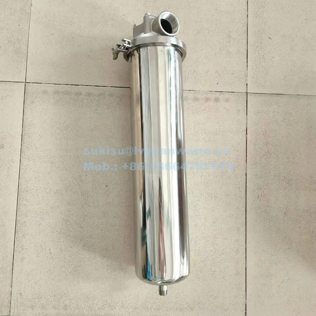 4.5x10'' 4.5x20 inch Jumbo Stainless Steel 304 316L Cartridge Ultrafiltration Water Purifier Filter with housings 1 2 3 stages