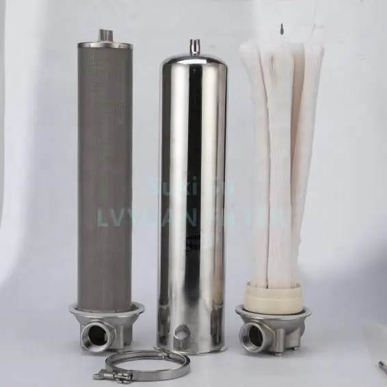 4.5x10'' 4.5x20 inch Jumbo Stainless Steel 304 316L Cartridge Ultrafiltration Water Purifier Filter with housings 1 2 3 stages