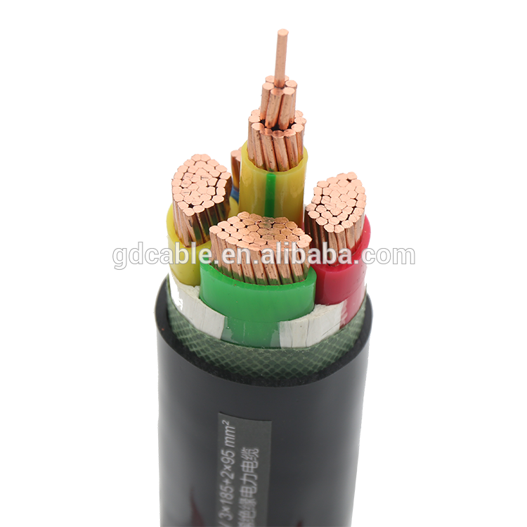 YJV3X185+2X95 different types of cables low voltage XLPE 0.6-11kv 3+2 power cable manufacturers PE insulation cables price