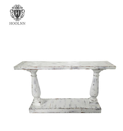 Distressed White Console Table HL291W