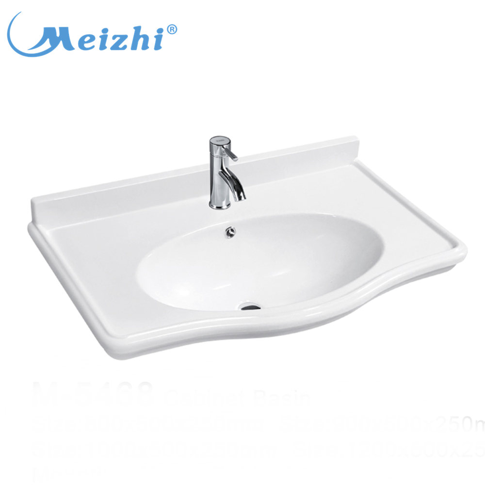 Ceramic sanitary ware modern integral bathroom vanity sink