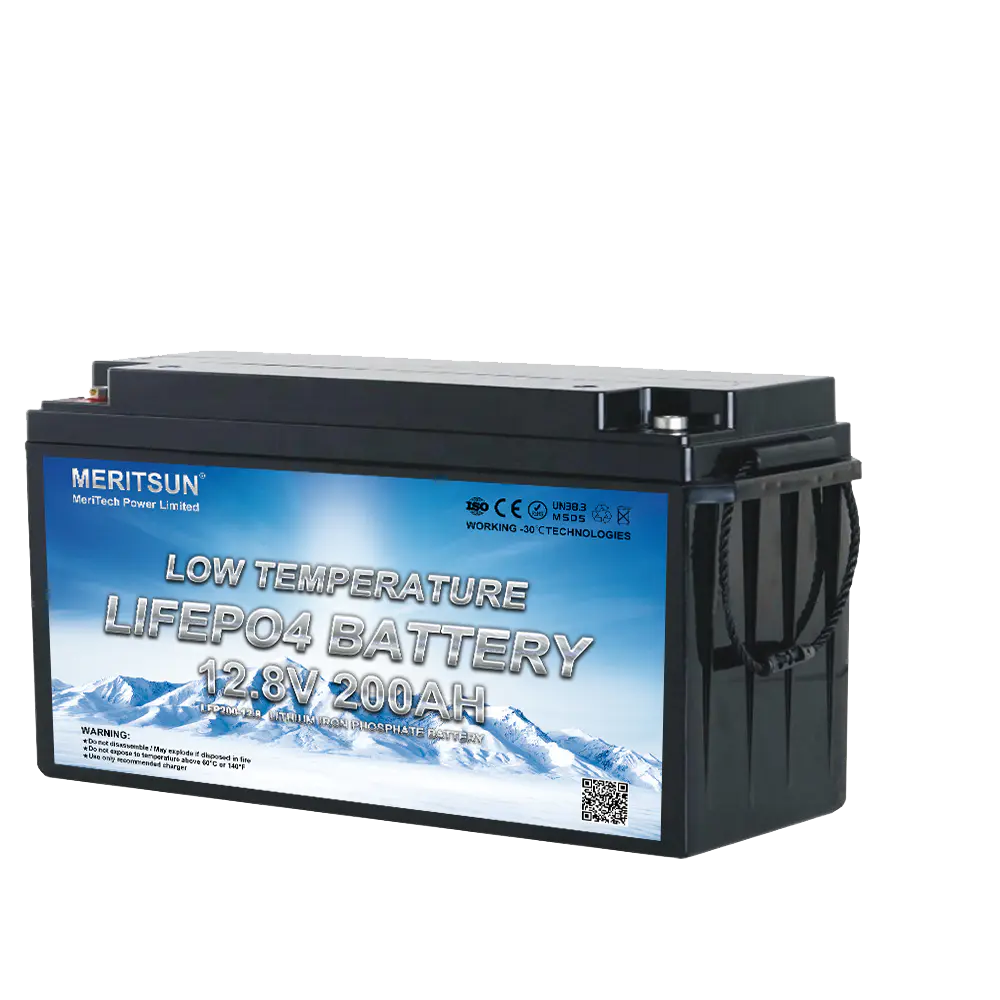 MeritSun Low Temperature 12V 300AH Lifepo4 battery with bluetooth and charging heating for Electric power system