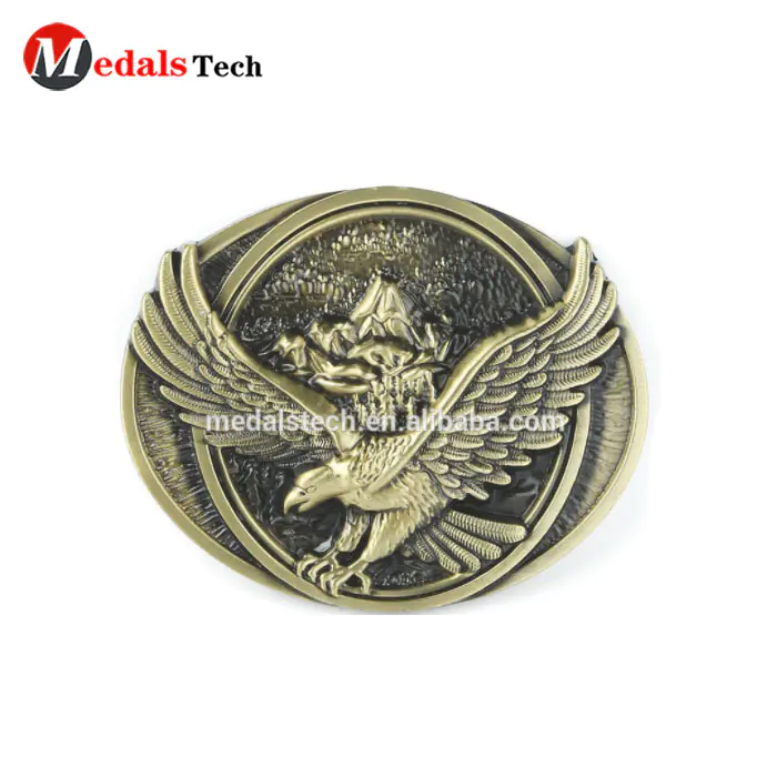 Latest special design selling antique bronze 3d eagle belt buckle wholesale