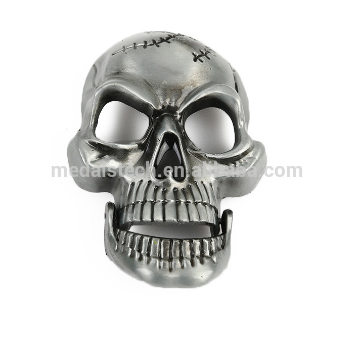 Wholesale custom made 2D/3D skull belt buckle in zinc alloy