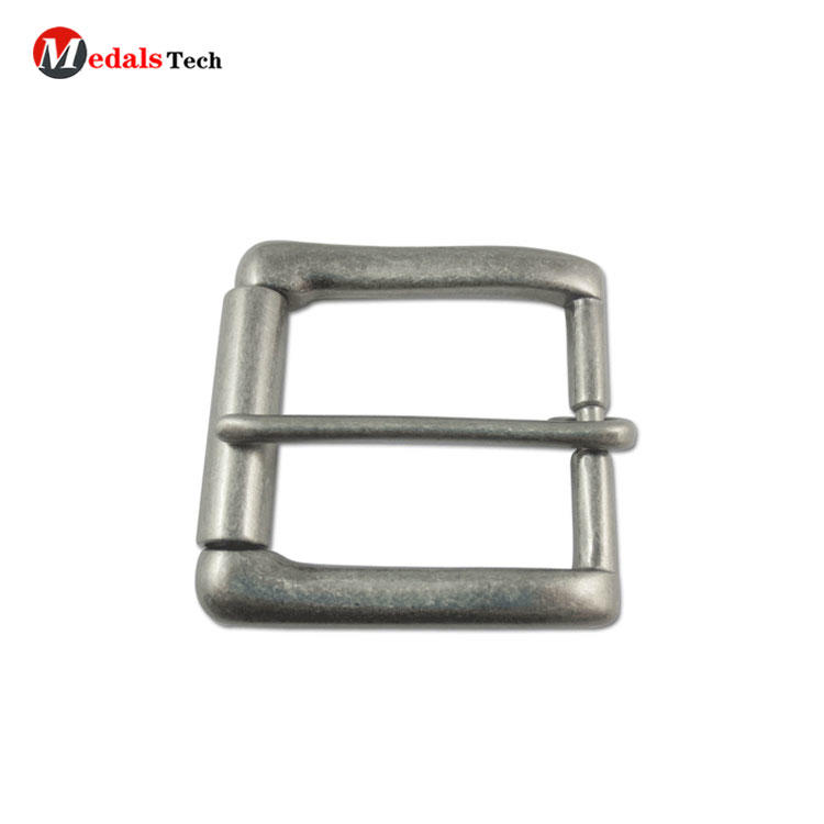 Custom 2D metal casting antique nickel name plate belt buckle wholesale
