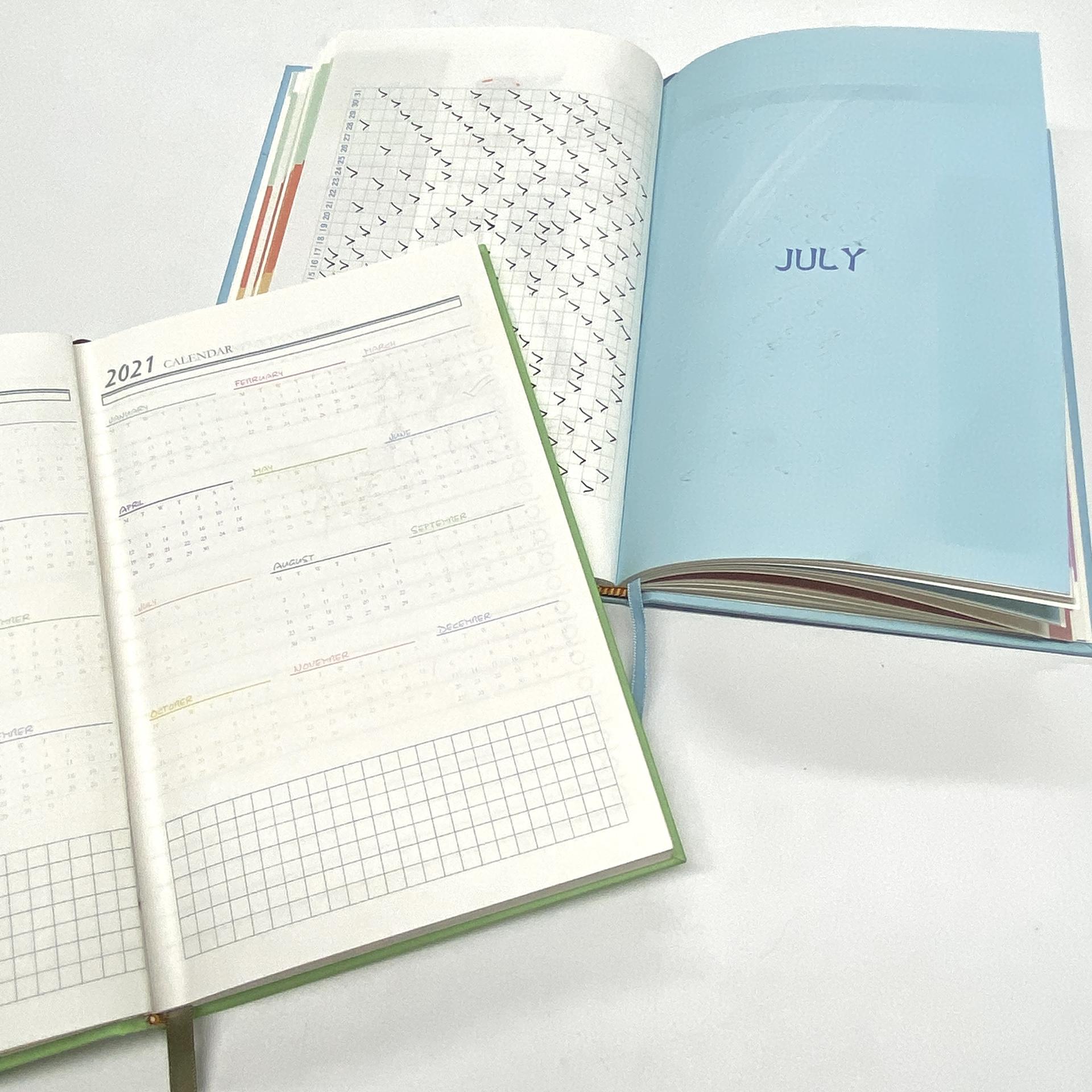 product-Dezheng-A5 Blue 2021 Planner Custom Logo JournalsFitness Hardcover Notebook-img-1